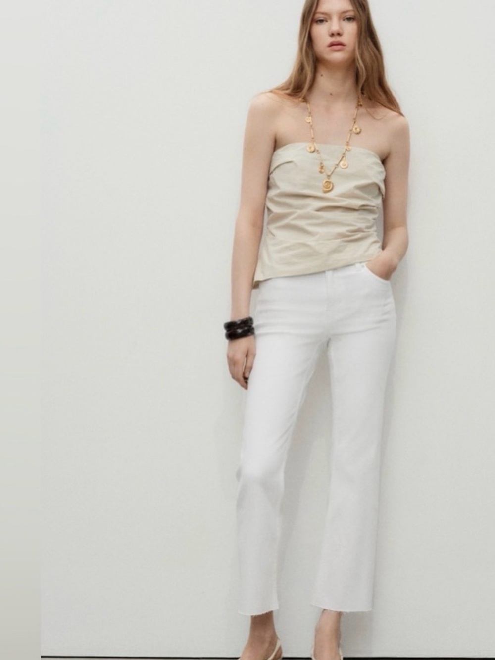 Mango Sienna Flared Cropped Jeans